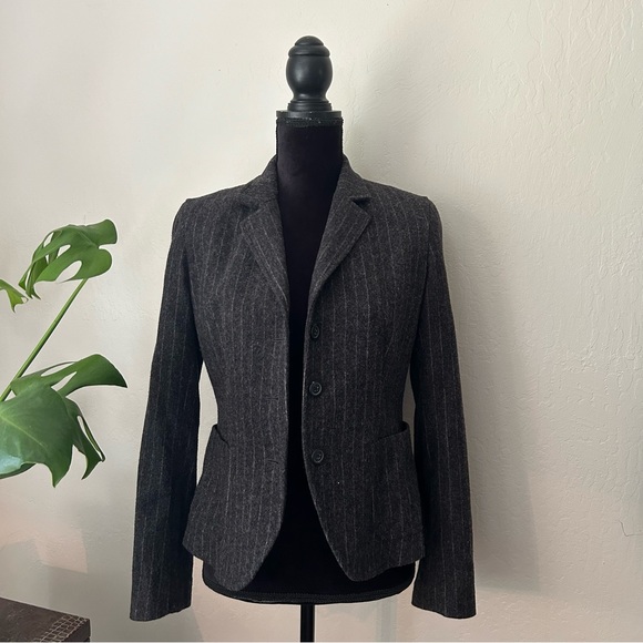 SOLD - Y2K J. Crew Pinstripe Wool Blazer - Picture 3 of 11